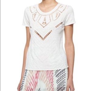 Alice + Olivia Candy Beaded cream crewneck tee🤍🤍